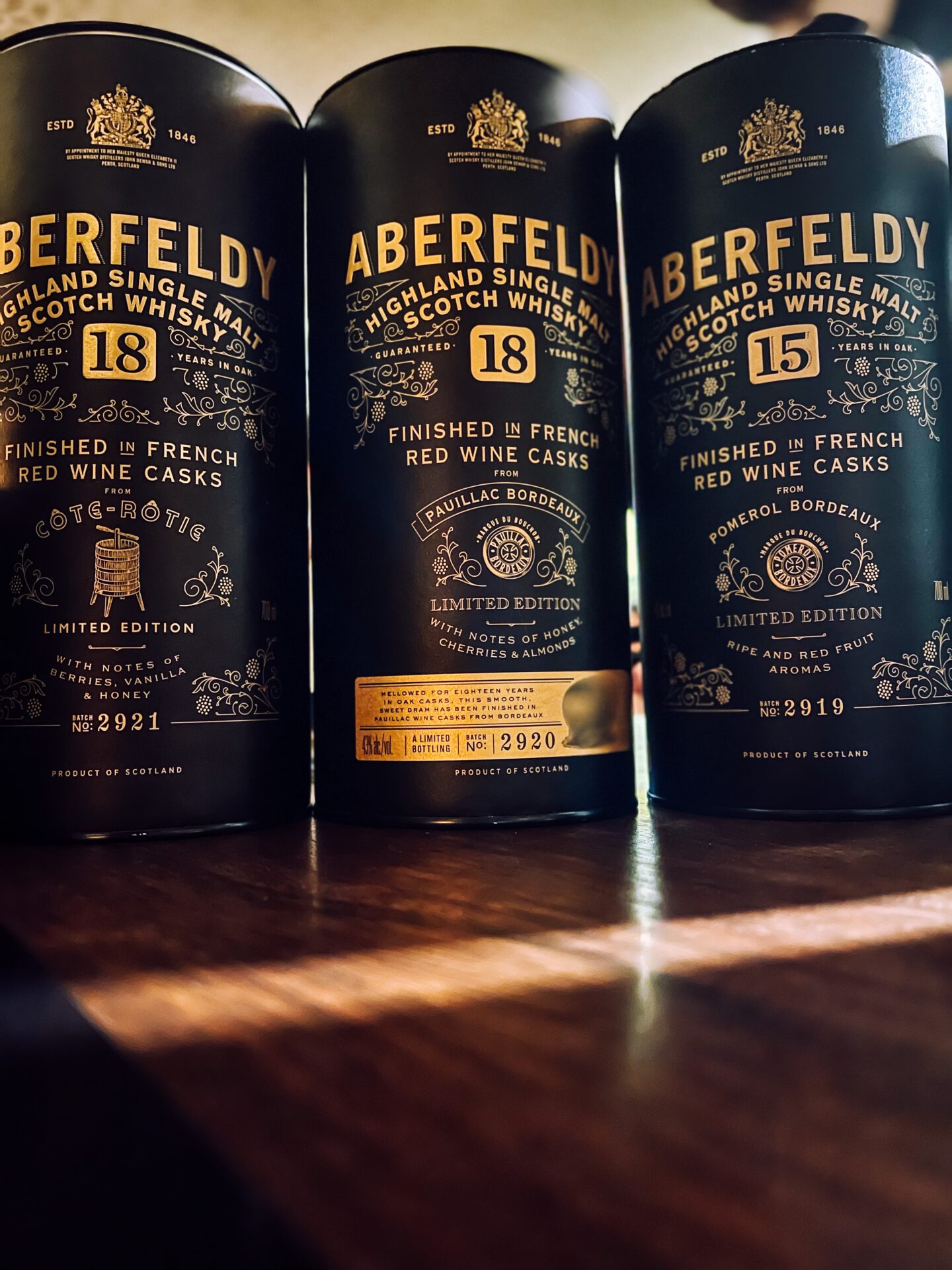 aberfeldy finished in wine cask series, gentlemens journey
