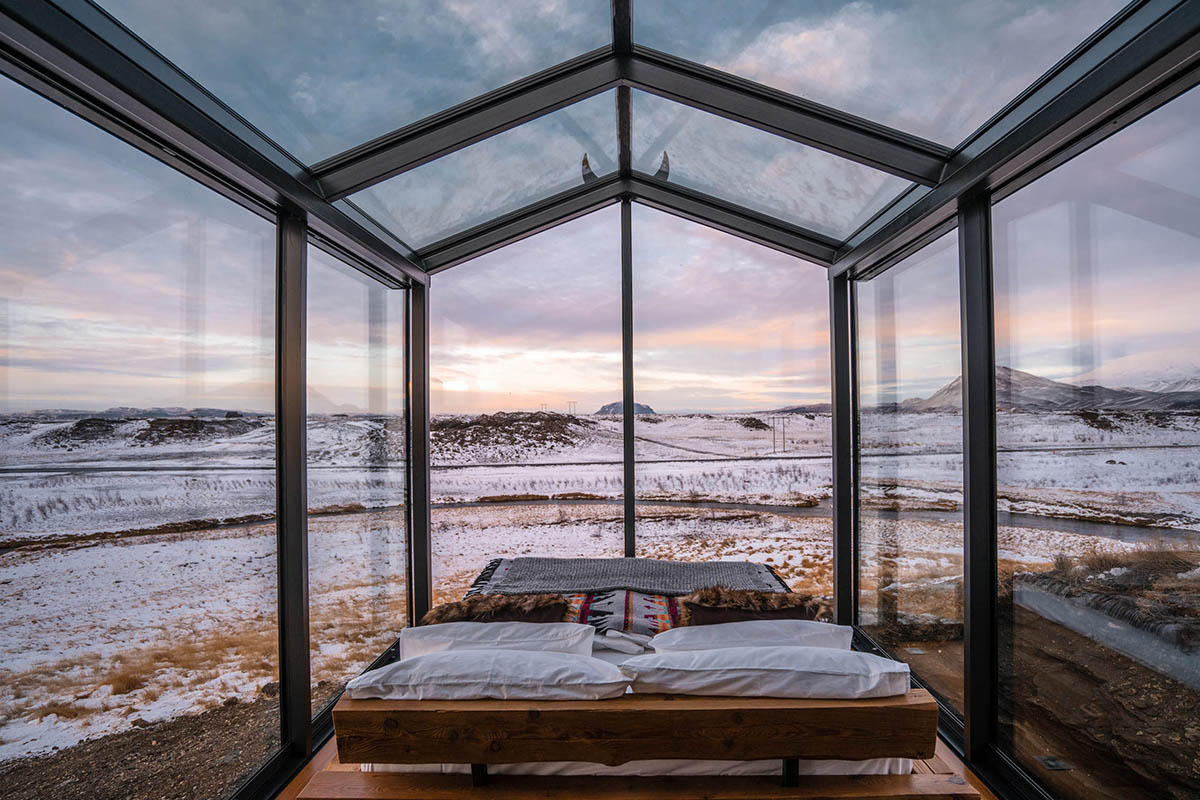 Panorama Glass Lodge Iceland Island ungewöhnliche Ferienhäuser