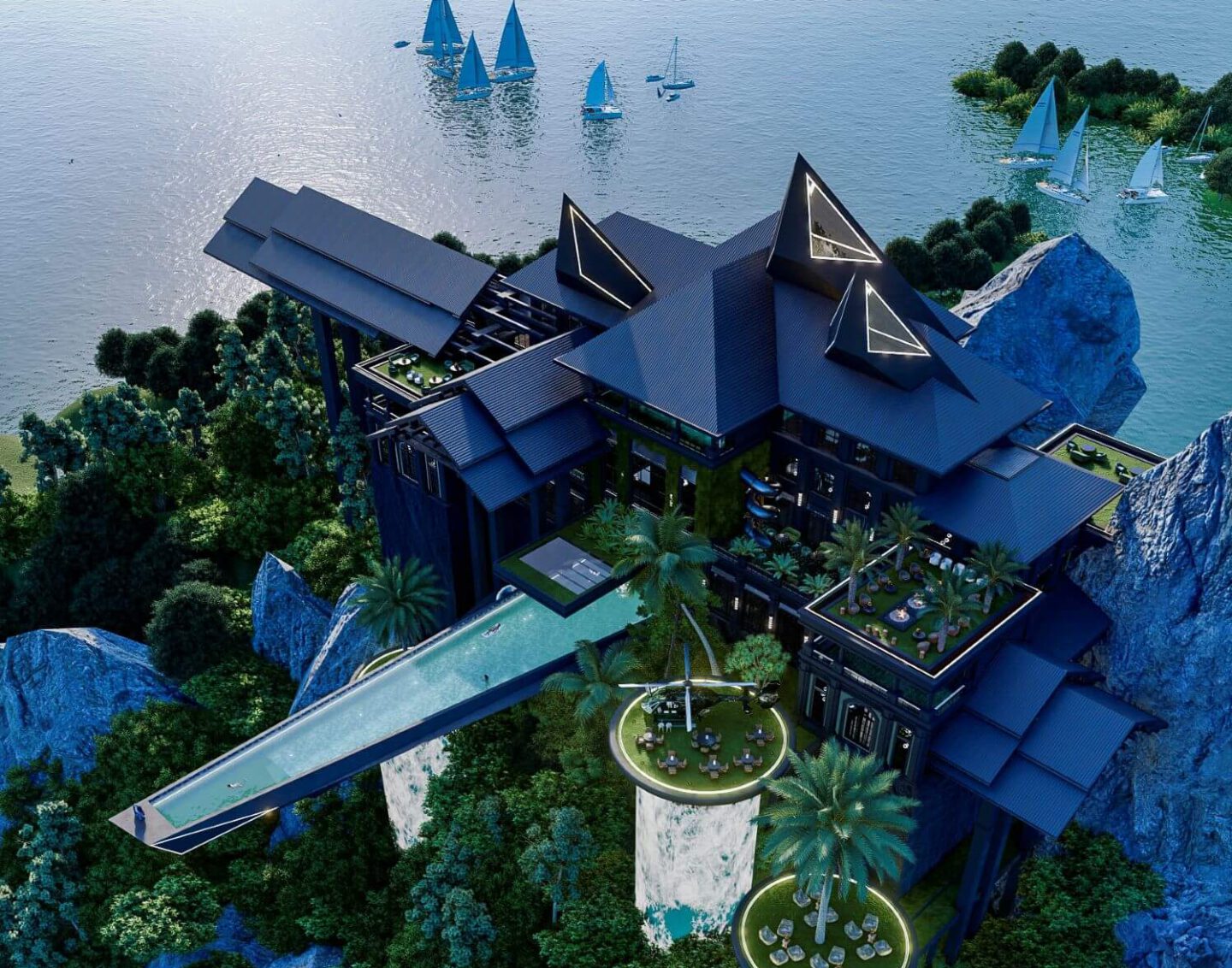 veliz arquitecto, mansion of the waters, metaverse design