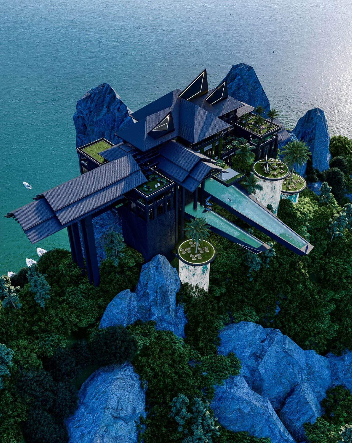 veliz arquitecto, mansion of the waters, metaverse design
