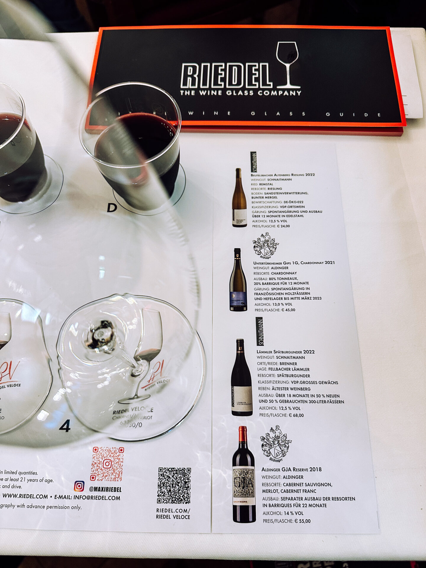 Riedel Wine Glass Experience, Weinglas, Riedel Weinglas